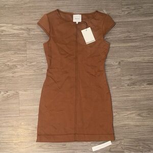 NWT Reformation Carsyn Knit Dress Brown Women’s Size Small Formal Fashion Chic